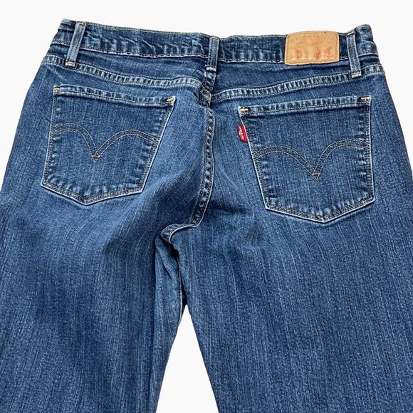 Levi’s 515 Five Pocket Blue Medium Wash Mid Rise Boot Cut Denim Jeans Size 8 - Picture 8 of 16